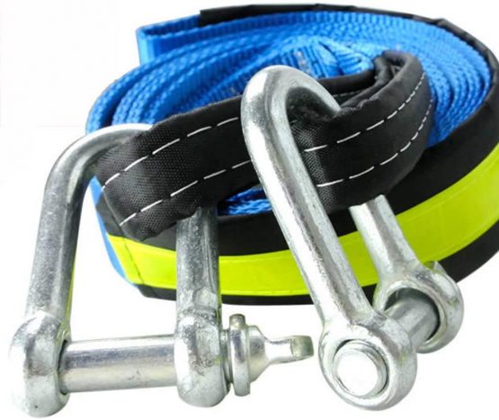Tow Rope High Strength Towing Strap - 5 Maters 8 Ton (16.4' Long 17600 Lb), with Two Safety Hooks & Reflective Strip, Bibetter Road Recovery Towing Cable Winch Strap