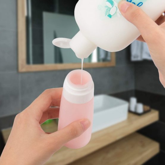 Silicone Travel Bottles Set,Travel Container Leak Proof BPA Free Refillable Squeezable Set for Shampoo Cosmetics Lotions,Toiletries,Shower Gel Solar Oil Cream(5pcs) - Image 2