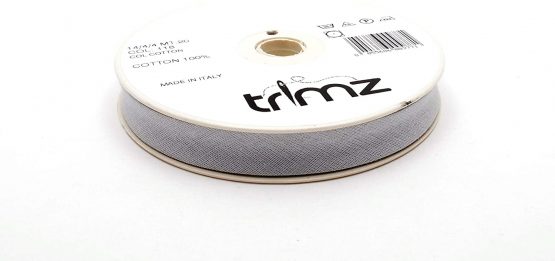 Inastri 14/ 4/ 4 mm Cotton Bias Binding, Grey (Light Grey) 118 - Image 2