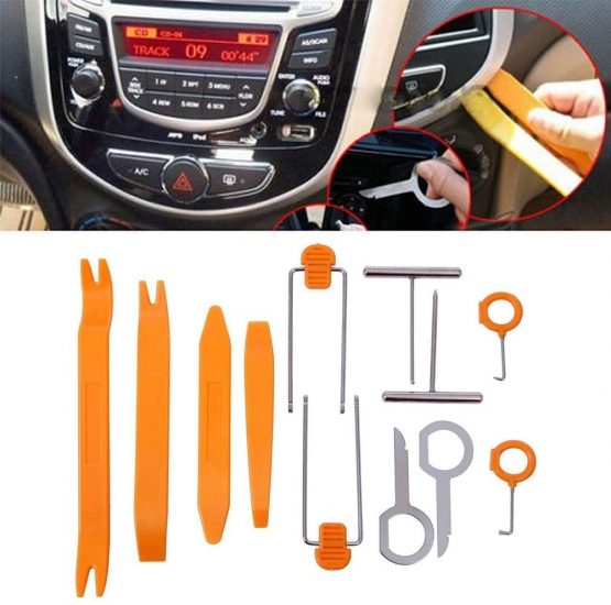 Auto Trim Removal Tool,Auto Door Clip Panel Trim Removal Tool Kits Stereo Radio Interior Light Repair Tool Kit,12 Pieces Door Panel Removal Tools for Dash Center Console Installation and Remover - Image 2