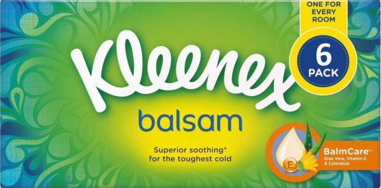 Kleenex Balsam 3 Ply Facial Tissues Superior Soothing Balm Care, 384 Count, Pack of 6, COST270680 - Image 2