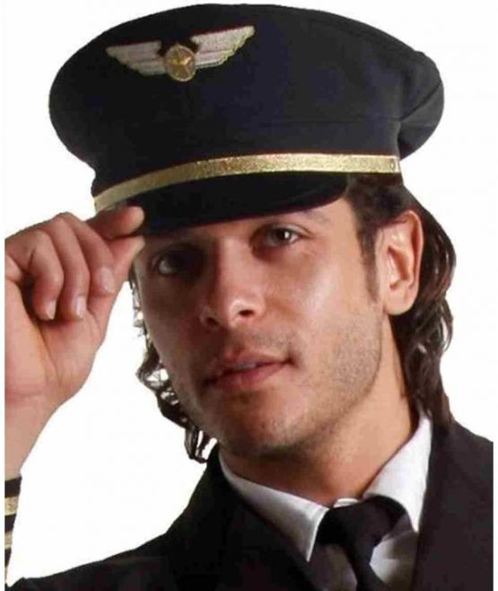 Dress Up America 401-A Airline Pilot Hat Adult Costume Accessory, One Size