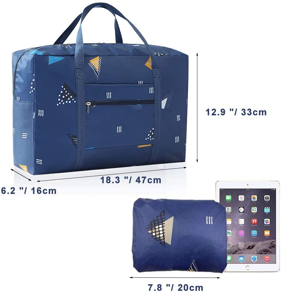 2 Pack Foldable Travel Duffel Bag with Fixed on The Trolley Case - Image 2