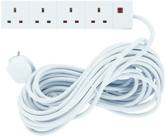 Pro elec 4 gang 8m extension lead with surge protection - White - Image 3