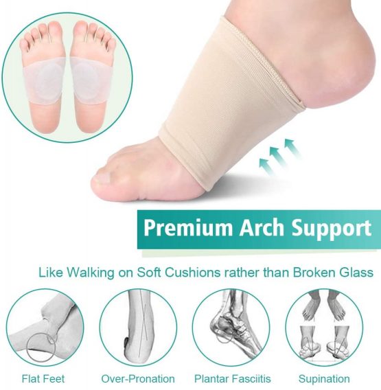 Gel Arch Support Shoes Insoles for Women High Heels,Orthotic Arch Cushion Pad for Flat Feet,Plantar Fasciitis,Arch Pain Relief for Sandals,Flip Flops,Boots (Complexion) - Image 2