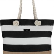 LARK STREET Beach bag for men and women made of robust cotton canvas and jute - bath bag with wide cords for comfortable large bag with zip
