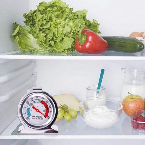 Fridge Thermometer Refrigerator Thermometer,INRIGOROUS Pack of 2 Stainless Steel Dial Fridge/Freezer Thermometer with Hanging Hook and Retractable Stand (Dial Style) - Image 4