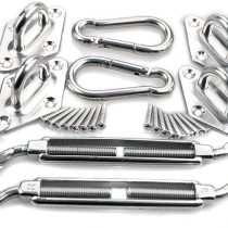 HONGCI M8 Heavy Duty Sun Shade Sail Fixing Kit for Garden Triangle and Square, Rectangle - 304 Stainless Steel Sun Shade Sail Fixing Hardware Accessories Kit (Fixing Kit a - 2x4x2)