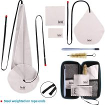 Imelod Saxophone Cleaning kit with Case for Alto Tenor Clarinet Flute and other Wind & Woodwind Struments Including Sax Cleaning Cloth(4pcs),Mouthpiece Brush(Dark Gray)