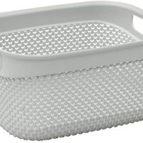 JVL Droplette Design Plastic Storage Basket, 6.6L, 15 x 29 x 22 cm Approx, Grey, One Size