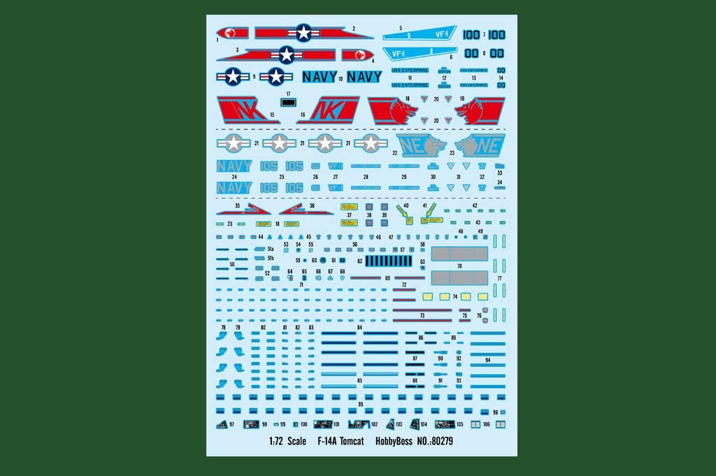 Hobbyboss F-14a Tomcat VF-1 "Wolf Pack, Coloured, Large - Image 3