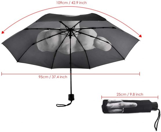ds. distinctive style Middle Finger Umbrella Funny Folding Umbrella Creative Middle Middle Finger Gifts - Image 3