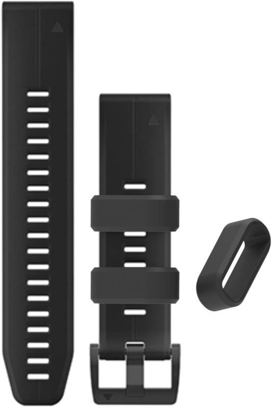 Chofit Replacement Secure Rings Compatible with Garmin Vivoactive 3 Music& Vivoactive 3/Venu/Vivomove 3 Strap Silicone Connector Keepers Fastener Ring Holders Wristband Security Loop Black - Image 4