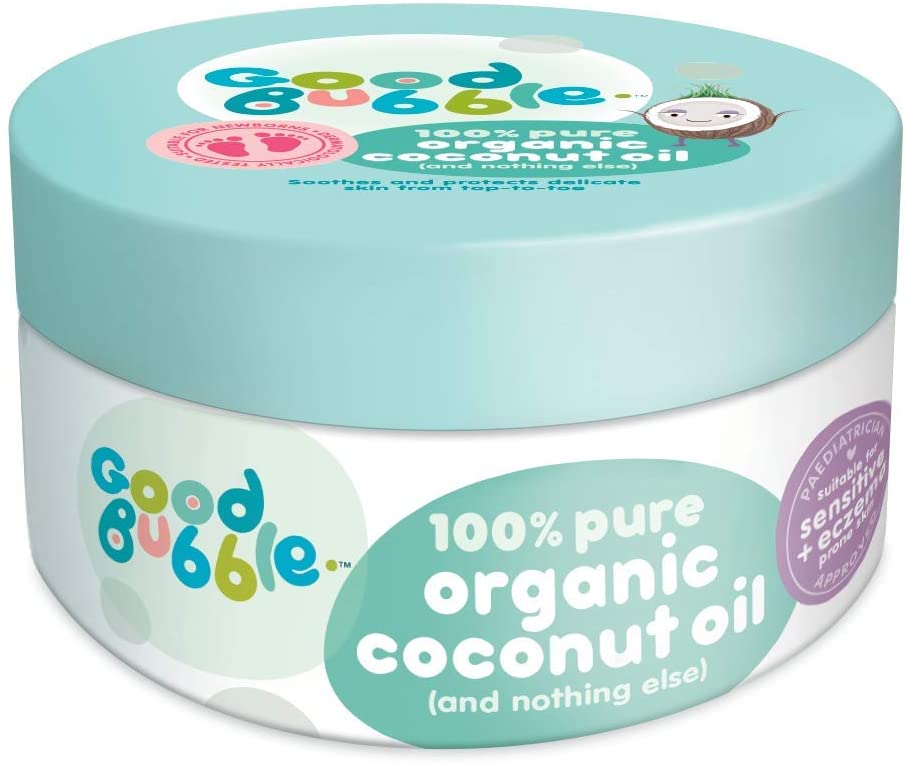 Good Bubble 100% Pure Organic Coconut Oil for Babies (185g), Vegan, Gentle Baby Massage Oil for Skin & Hair