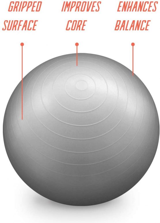 Phoenix Fitness Anti-Burst Fit Ball - Exercise Fitness Ball with Hand Pump - Can be Used as a Birthing Ball, Pregnancy, Labour - Image 3