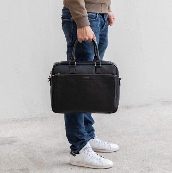 David Jones - Men's Business Briefcase - Work Handbag PU Leather - 15 Inch Laptop Bag - Large Shoulder Messenger Bag - Multiple Pockets Crossbody Bag - Computer Satchel - Office School Travel - Image 3