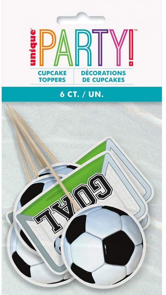 Unique Party 27285 3D Soccer Ball Cake Toppers | 6 Pcs