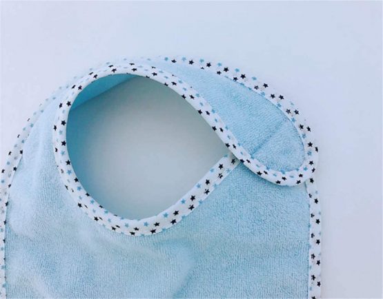 Baby's 7 Pics of Soft Double Layers 80% Cotton Absorbent Bandana 7 Bibs Set (Blue) - Image 3