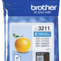 Brother LC-3211C Inkjet Cartridge, Cyan, Single Pack, Standard Yield, Includes 1 x Inkjet Cartridge, Brother Genuine Supplies