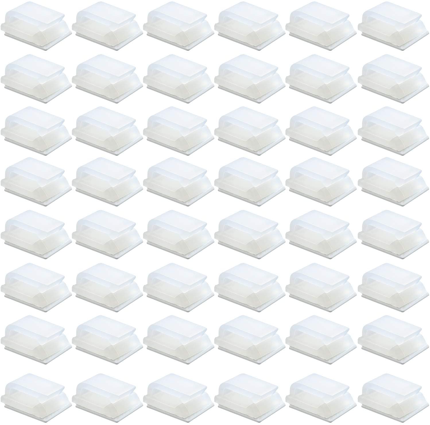 Chuangdi 50 PCS Self Adhesive Electrical Cable Clips for Wall 13 x 10 mm Cable Wire Management Wire Clips for Car Office and Home