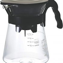 HARIO V60 All in One Drip Kit with Coffee Dripper, Server and Filters, Black, Size 02, Borosilicate Glass