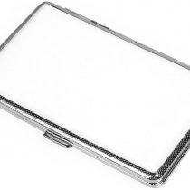 DWE Cigarette Case, Pink Leather Silm Cigarette Box for Women Ladies (White)