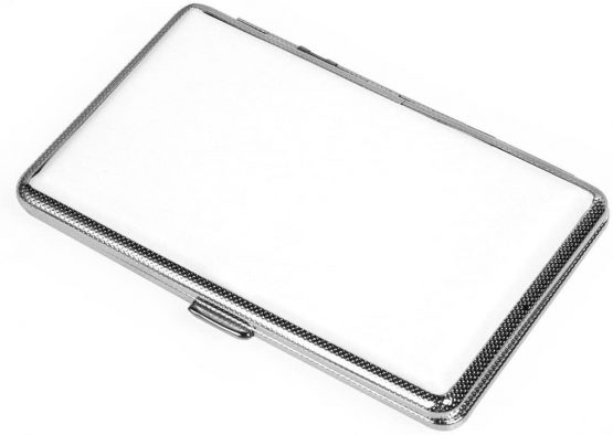 DWE Cigarette Case, Pink Leather Silm Cigarette Box for Women Ladies (White)