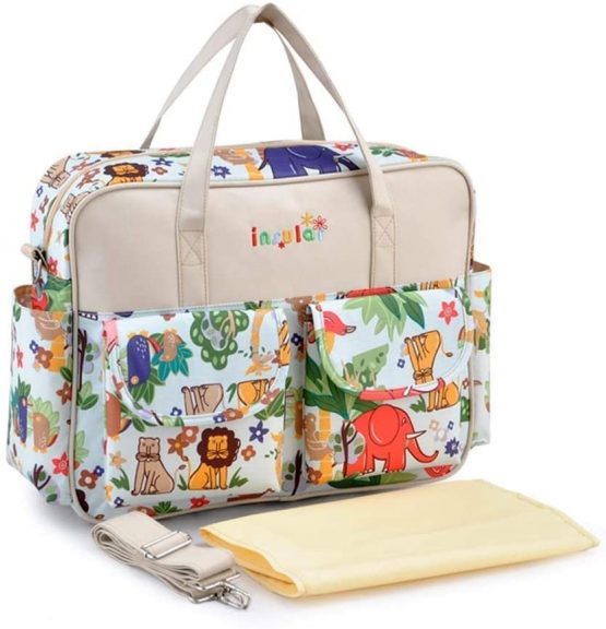 Multifunctional Waterproof Mummy Shoulder Bag Diaper Bag Chic Nappy Changing Bag Tote/Messenger Style Large Light Weight with Changing Mat, Adjustable - Image 2