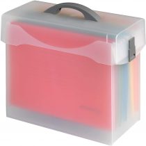 Variobox, Jalema 1548500, Lightweight Suspension File Box with lid, Including 5 Coloured Atlanta Suspension Files Euroflex A4, 363 x 330 x 170 mm, 1546500