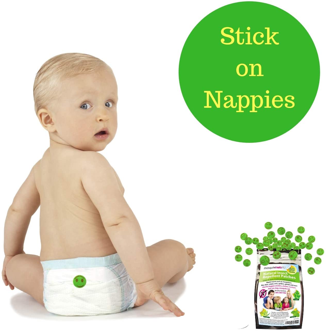 Natural Mosquito Repellent Patches 100% Deet Free NO MORE MOSQUITO BITES! Family Value Pack 90 patches Best Mosquito Stickers Pure Essential Oils - Image 3