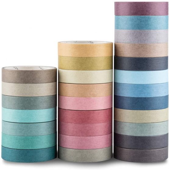 Yubbaex Washi Tape Pastel Decorative Tape for DIY, Crafts, Gift Wrapping, Scrapbook Supplies 28 Rolls