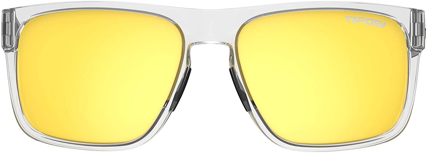 Tifosi Sport Sunglasses Mens and Womens with Shatterproof UV Lens Protection, Crystal Clear/Smoke Yellow, M-XL - Image 2