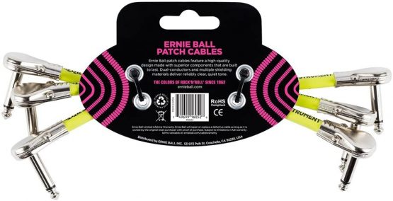 Ernie Ball 6 inch Flat Angle / Flat Angle Patch Cable 3-Pack - White - Image 2