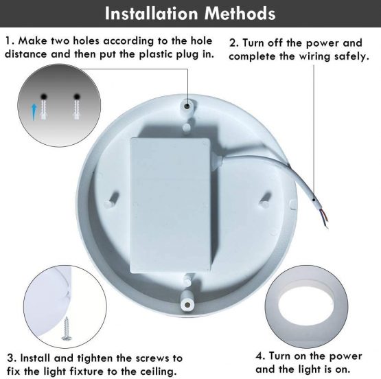 VIPMOON LED Bathroom Ceiling Lights 9W, LED Fitting Indoor Light IP65 Waterproof 6500K Natural White 60W Equivalent Round 14cm,Flush Ceiling Light for Bathroom Kitchen Bedroom Hallway Corridor Balcony - Image 4