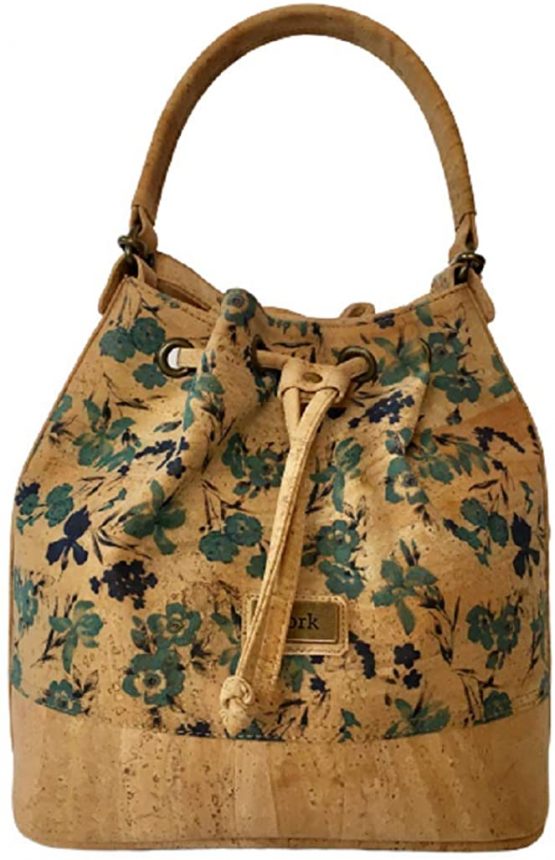 Cork bucket bag Shoulder bag Cork Handbag Drawstring bag for women