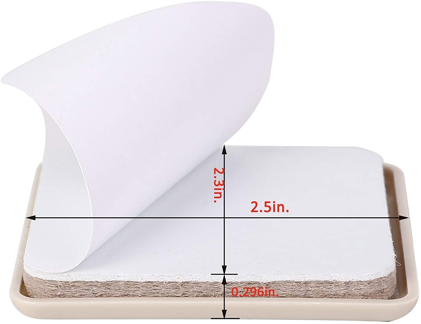 Ezprotekt Furniture Sliders and Gliders 2.5 Inch for Carpet Moving Furniture 64 mm Square Self-Adhesive Furniture Gliders Furniture Mover Pads,16 PCS - Image 2