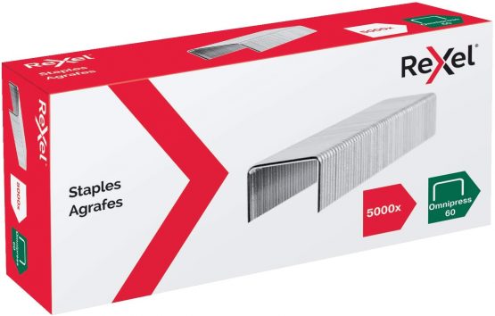 Rexel Omnipress 60 Slim Wire Staples, For up to 60 Sheets, Use with the Omnipress SO60 Stapler, Pack of 5000, 2115685