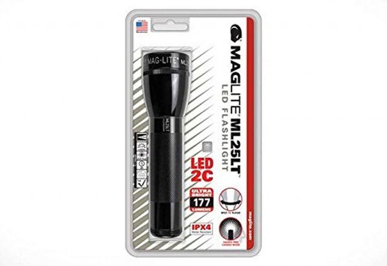Mag-Lite 2 C-Cell Flashlight, Aluminium, Black, 177 lm
