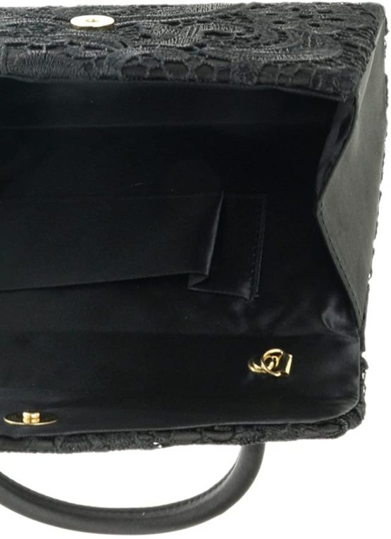 Girly HandBags Lace Satin Top Handle Clutch Bag Handbag Wedding Vintage Designer Womens Fashion - Image 3