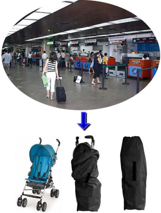 Yuccer Stroller Travel Bag for Airplane, Waterproof Gate Check Bag Organizer Storage for Infant Baby Child Umbrella Strollers Large (A) - Image 4