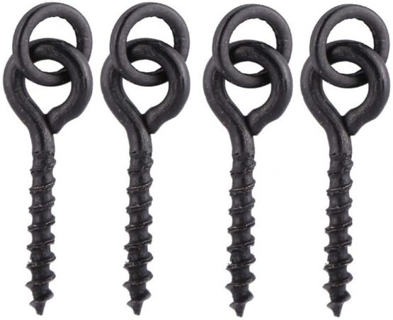 NewShot 30 x Fishing Carp Boilie Bait Screw With Round Link Loop Swivels Carp Fishing Terminal Rig Tackle