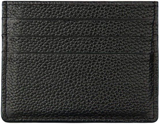 Hibate RFID Blocking Genuine Leather Unisex Slim Credit Card Case Holder Debit Wallet Sleeve - Black