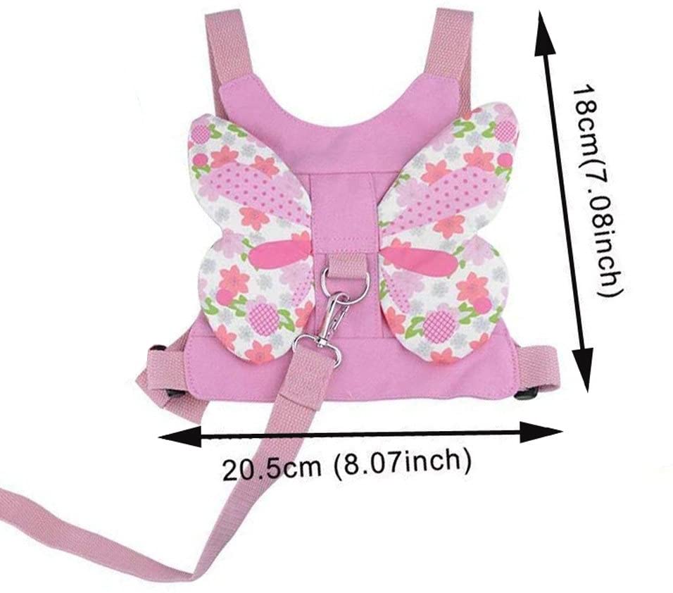Yeelan 2 Pack Anti Lost Harness Rein Belt Strap & Anti-Lost Wrist Link Safety Band with 360°Rotation Leash Assistant for Toddler/Kids/Babies/Children(Butterfly Wings for Walking & 4.9ft Pink Rope) - Image 2