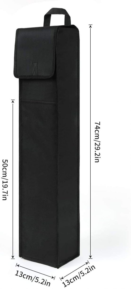 Dokon Gift Wrap Sleeve (2 Pieces), Waterproof, Heavy Duty Rip Proof 600D Oxford Fabric Christmas Wrapping Paper Storage, Bag, Organizer with Pockets (74x13cm) - Black - Image 2