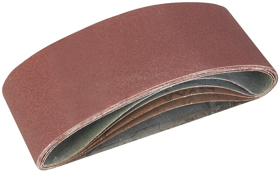 Silverline 760354 Sanding Belts 75 x 457 mm 5pce 40, 60, 2 x 80, 120G, brown, 40, 60, 2 x 80, 120 g