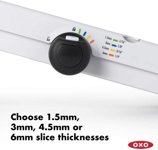 OXO Good Grips V-Blade Mandoline Slicer, 18/8 Stainless Steel, White/Black - Image 3