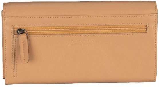 Genuine Leather Long Wallet for Women with Multiple Card Slots, Phone Compartment, Zipper Coin Pouch and RFID - Sand Dune Orange - Image 3