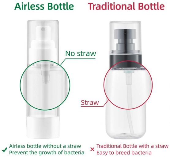 Toureal 30ML Airless Pump Bottle (4 Pcs) Travel Pump Dispenser, Container for Foundation, Lotion - BPA Free (Transparent) - Image 4