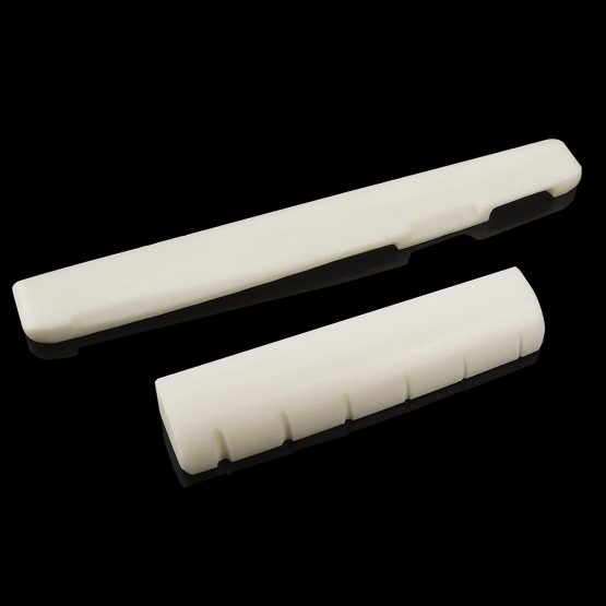 Mrr 6 String Guitar Bone Bridge Saddle and Nut Made of Real Bone (For Acoustic)