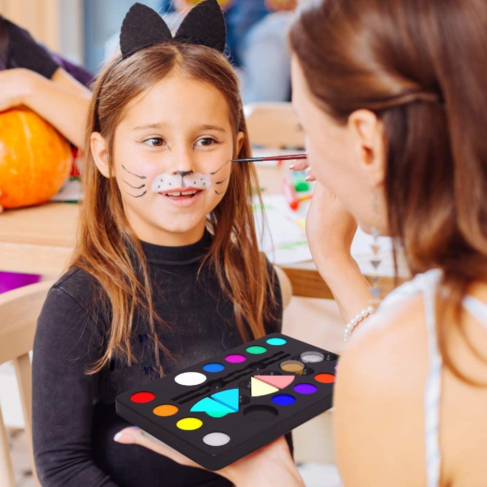 Desire Deluxe Face Painting Kit for Kids, 16 Colors of Non-Toxic, Easy to Use and Hypoallergenic Makeup Face Paint - Image 4